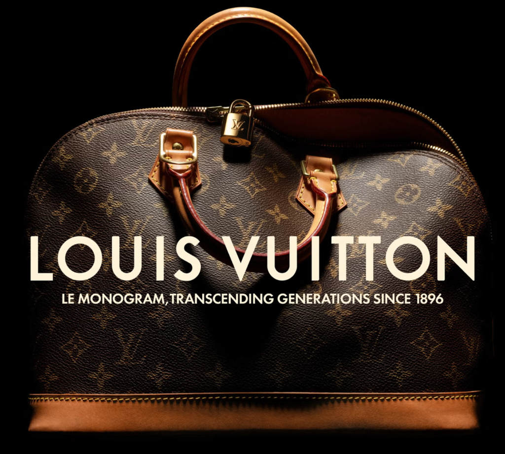 The Louis Vuitton Monogram as a solid symbol of contemporary luxury, bridging history, archive, and present.
