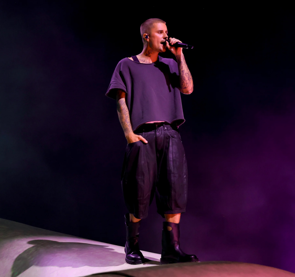 Justin Bieber at Coachella 2026 with clean skin and minimalist look