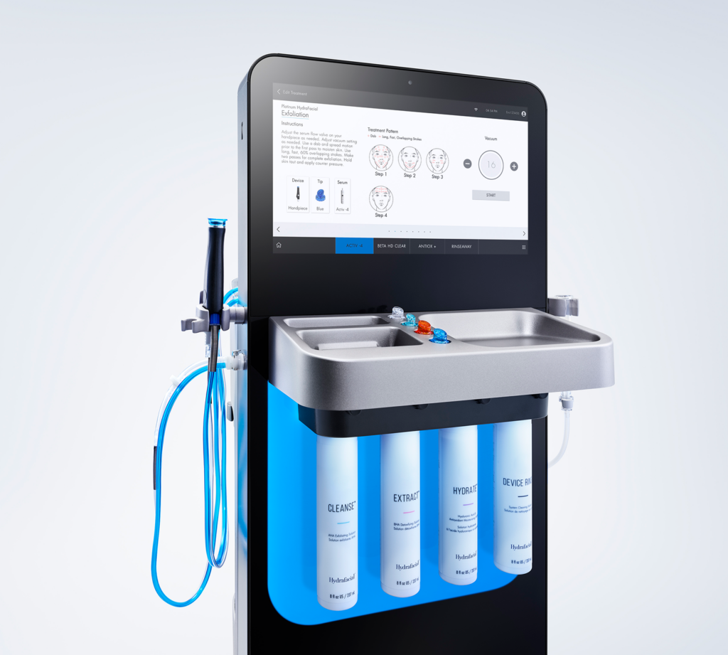Hydrafacial functional skin: professional facial treatment device designed for cleansing, extraction, hydration and skin balance in one system.