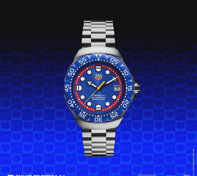 TAG Heuer Formula 1 Solargraph x Oracle Red Bull Racing with blue dial and red and yellow accents