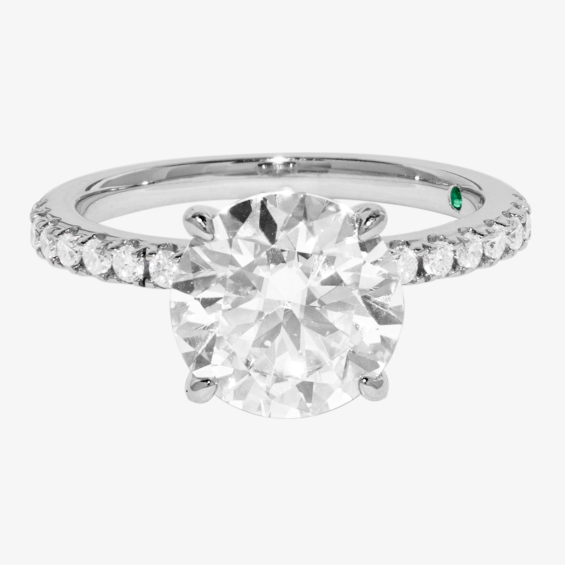 H. Moissan emerald and diamond ring